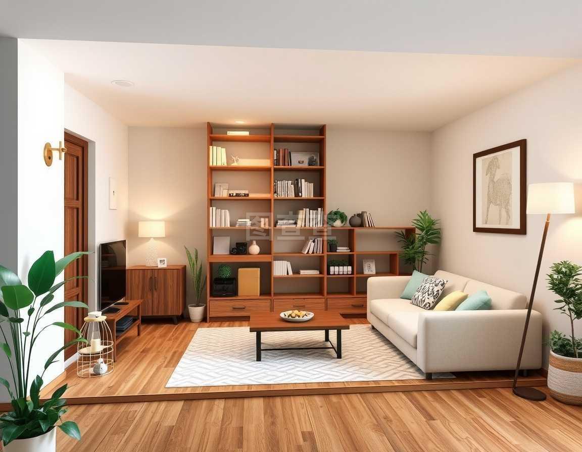 用于設計師和施工人員矢量的應用程序,家庭內視圖3D結構,室內物品,書架和書籍。管理的特殊工具。室內建筑,室內裝飾